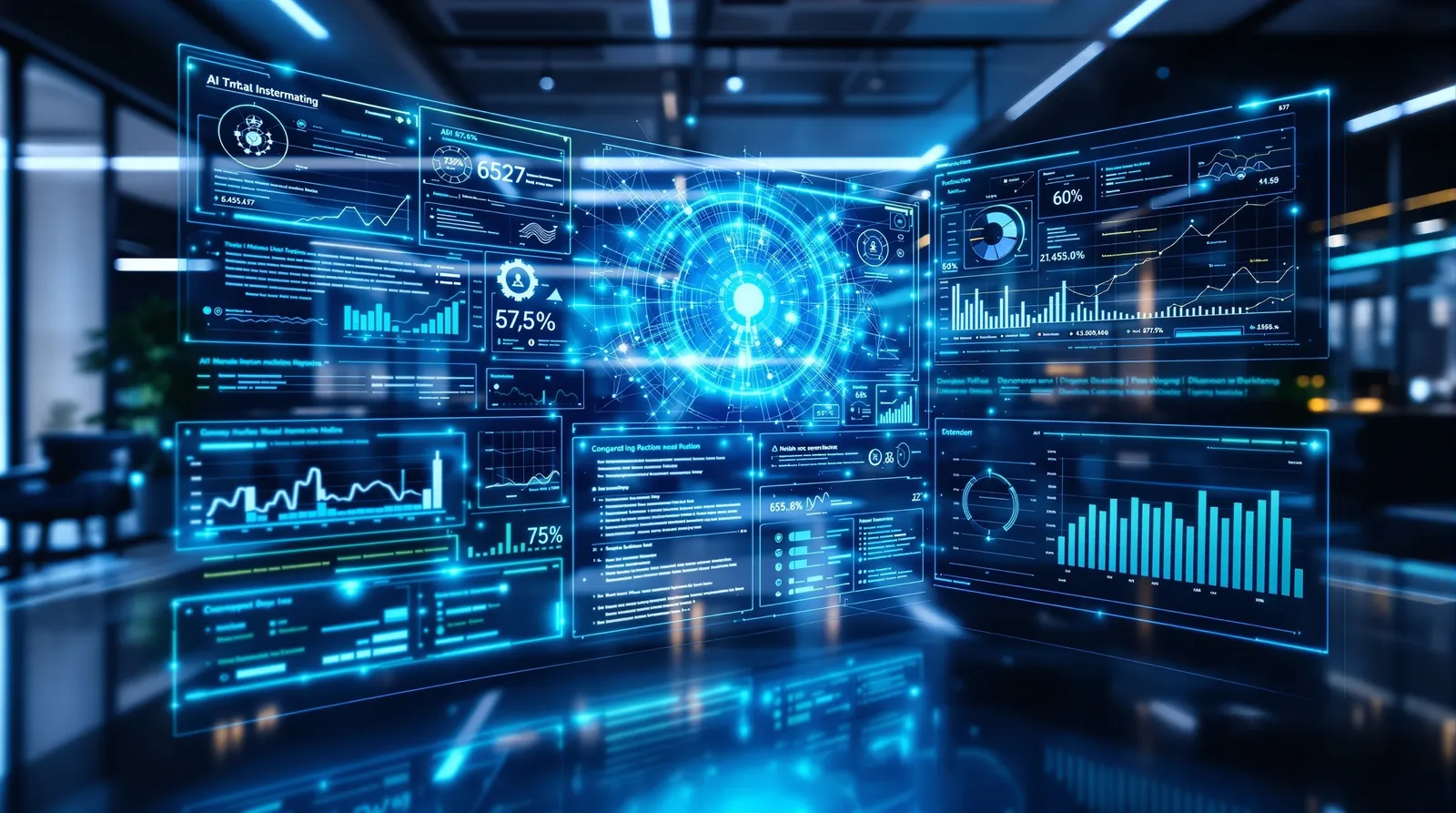 Tendencias de Gestión de Inventario 2026: Integración de IA y Cambios Regulatorios Profesional de negocios analizando panel de gestión de inventario con IA, análisis predictivo y visualización de datos para tendencias 2026